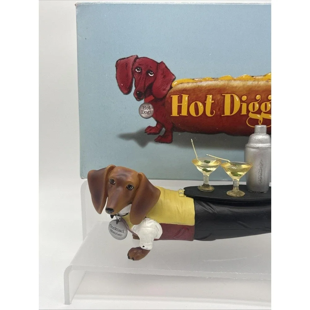 Westland Hot Diggity Dog #16502 Cocktail Weiner Dachshund Server Waiter W/Box